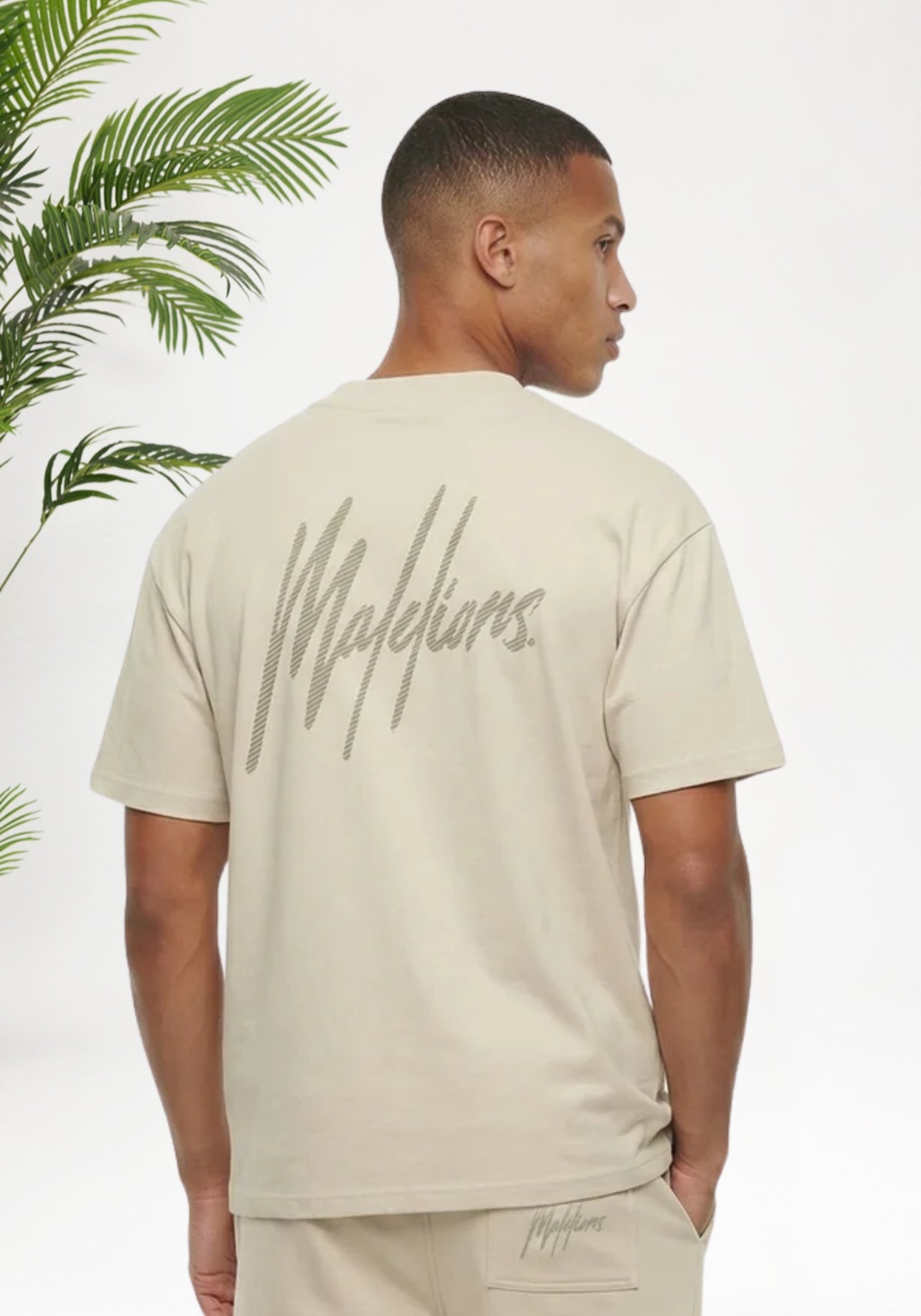Cotton District MALELIONS OVERSIZED STRIPED SIGNATURE T-SHIRT T-Shirts LIGHT TAUPE