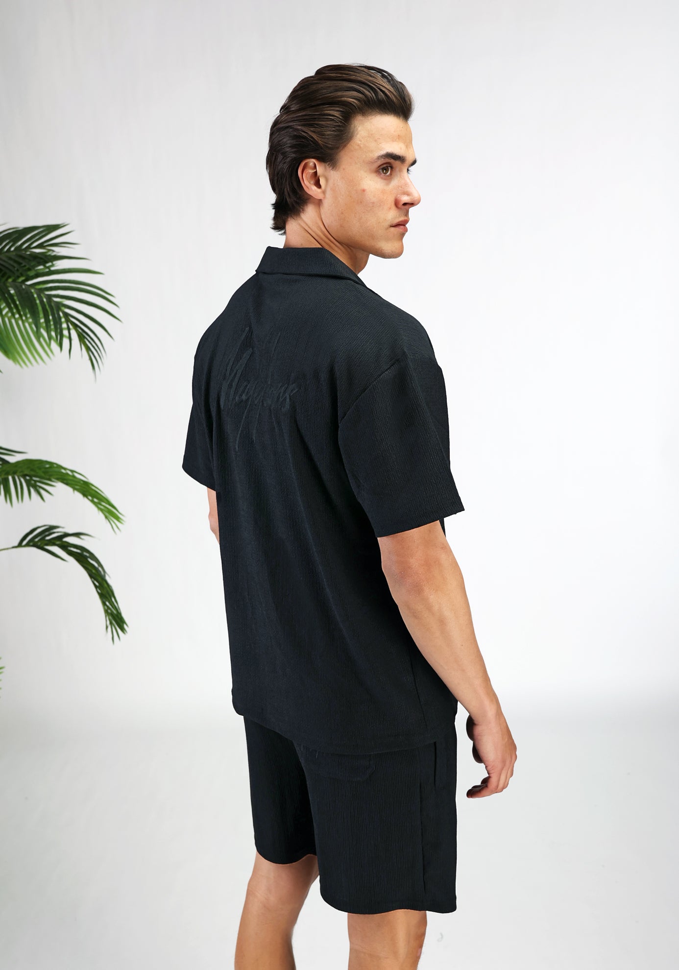 Cotton District MALELIONS SEERSUCKER SET BLACK