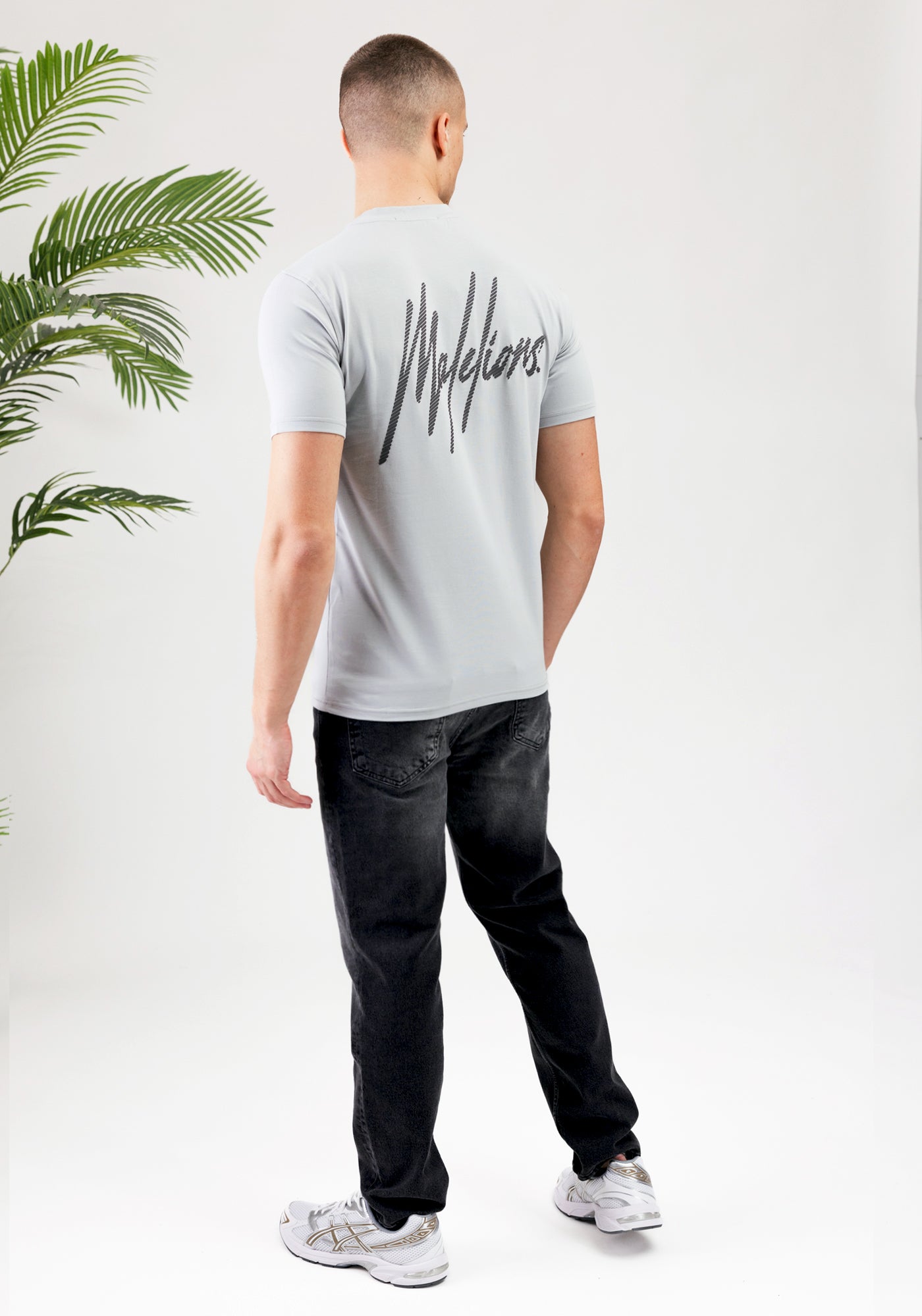 Cotton District MALELIONS STRIPED SIGNATURE T-SHIRT GREY