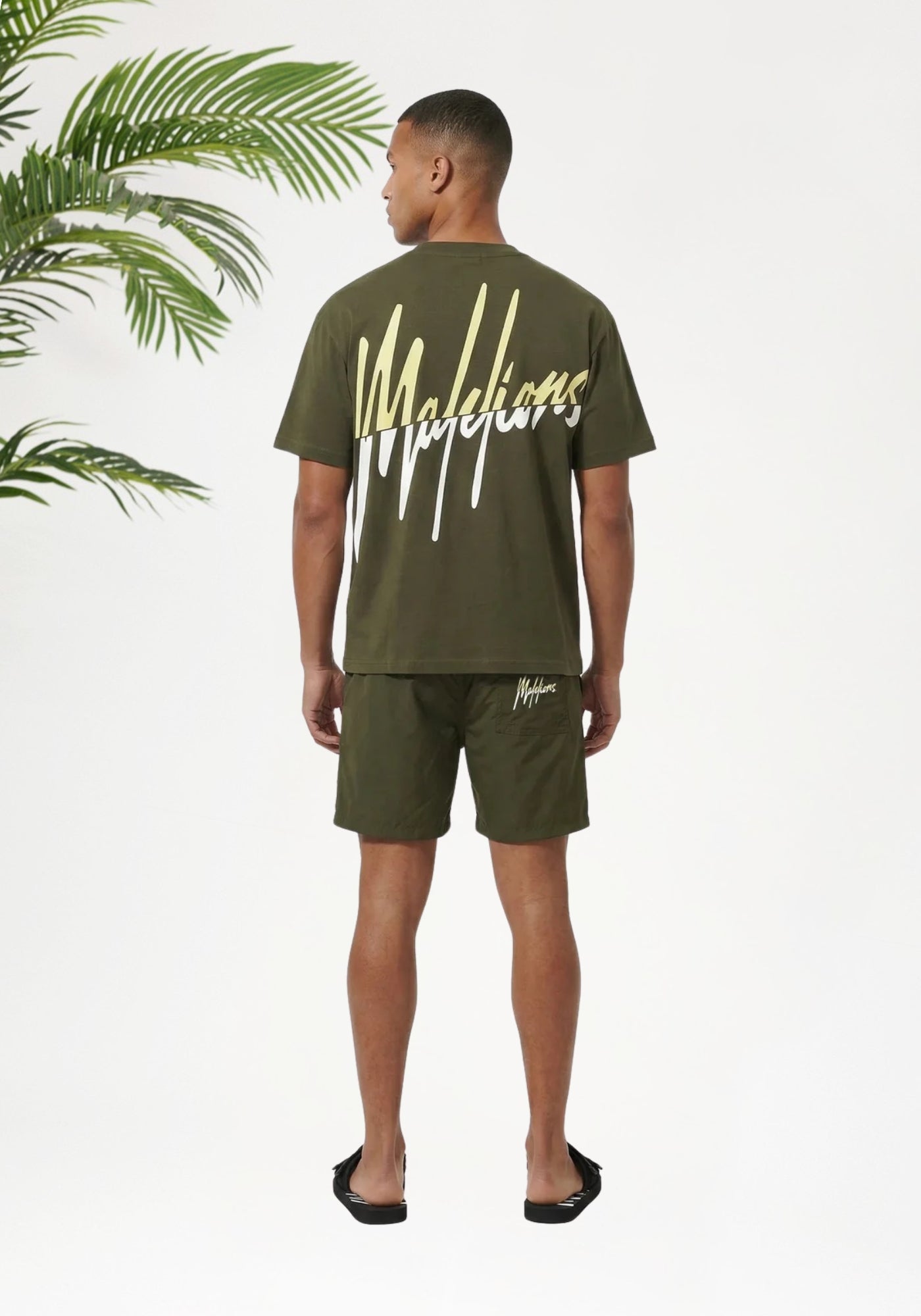 Cotton District Malelions Men Split Swim Shorts Shorts GREEN