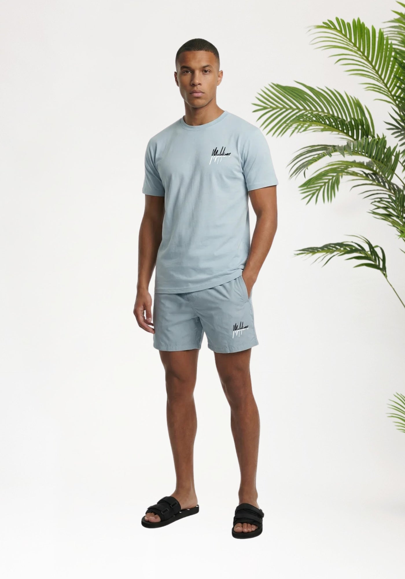Cotton District Malelions Men Split Swim Shorts Shorts ICE BLUE