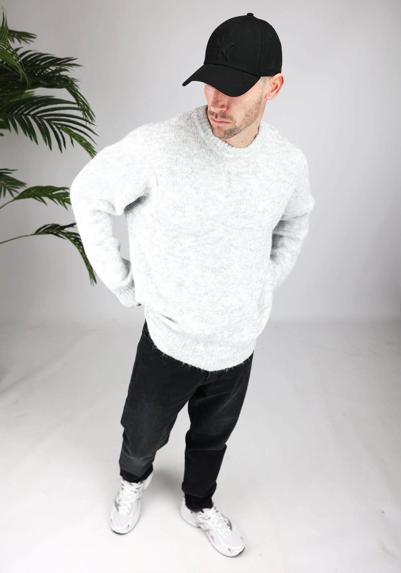 Cotton District OVERSIZED WOOL SWEATER GREY