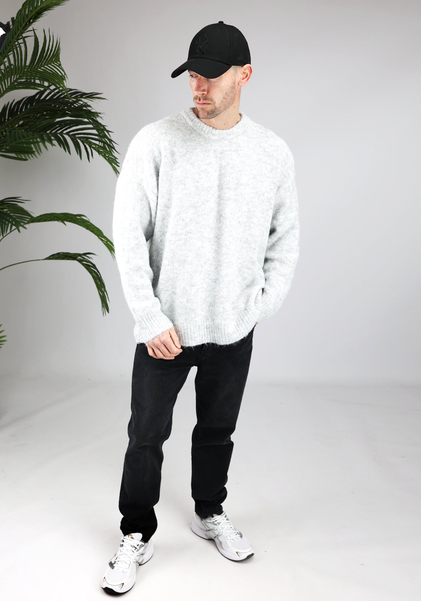 Cotton District OVERSIZED WOOL SWEATER GREY