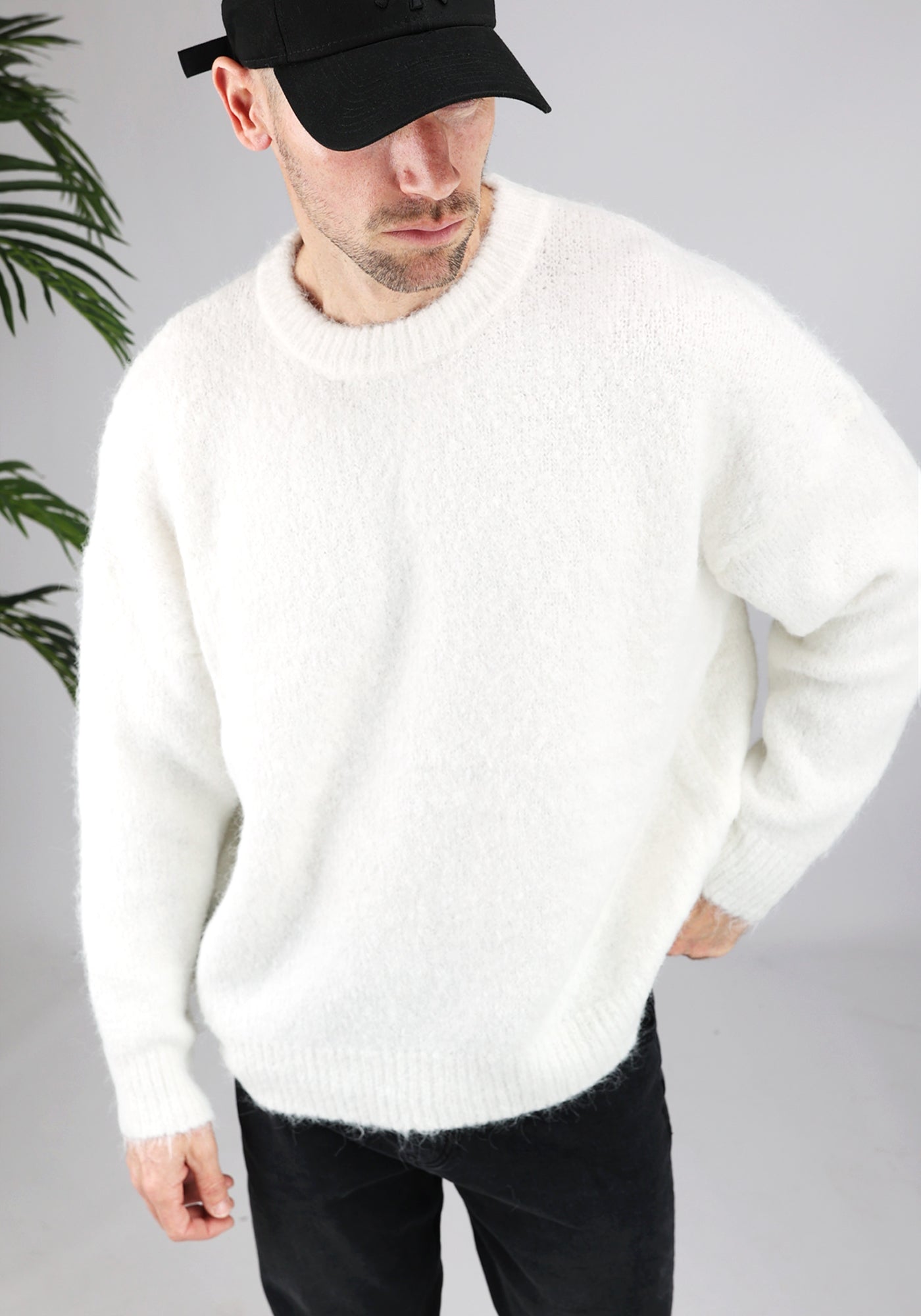 Cotton District OVERSIZED WOOL SWEATER WHITE