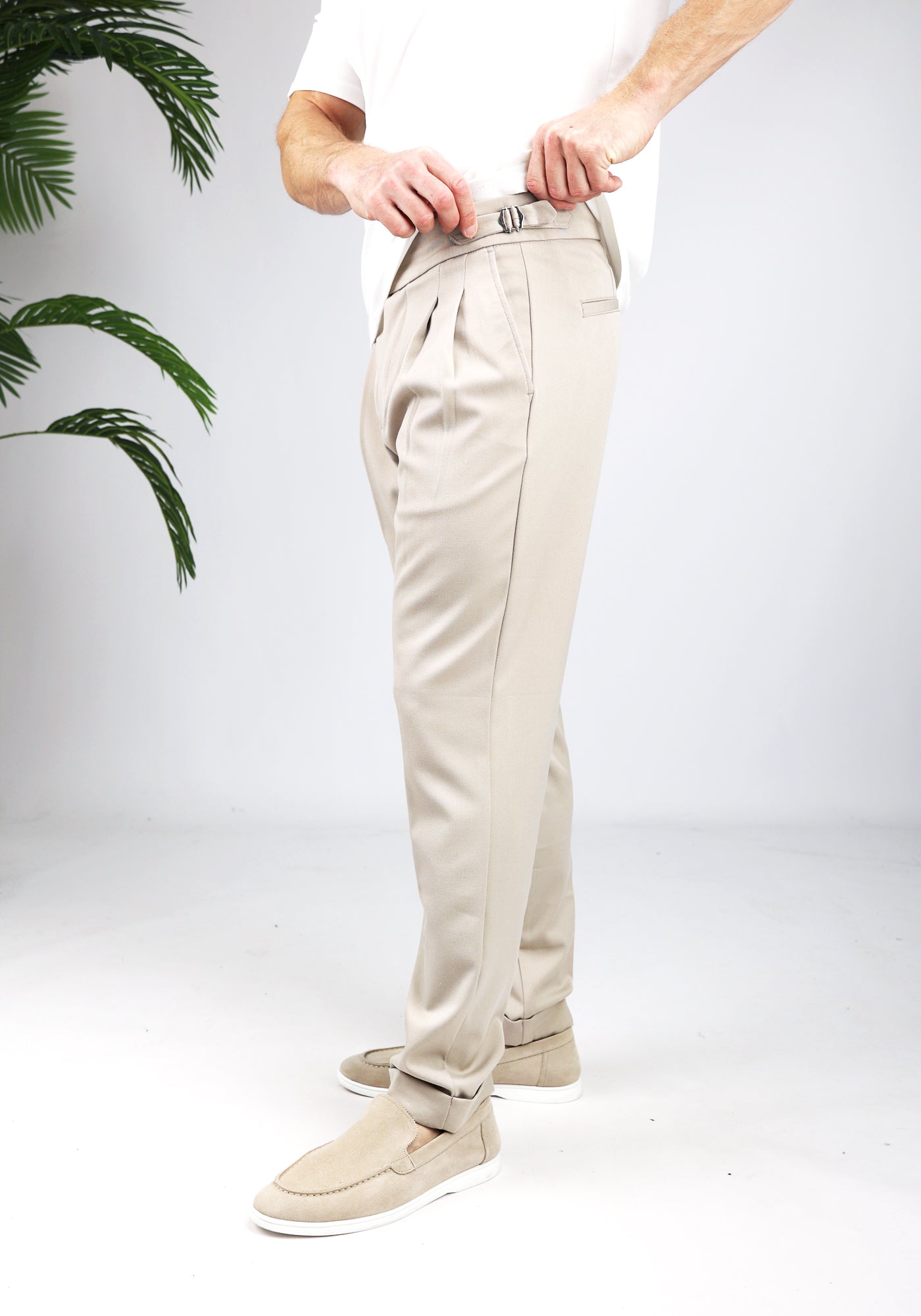 Cotton District PLEATED CHINO BEIGE