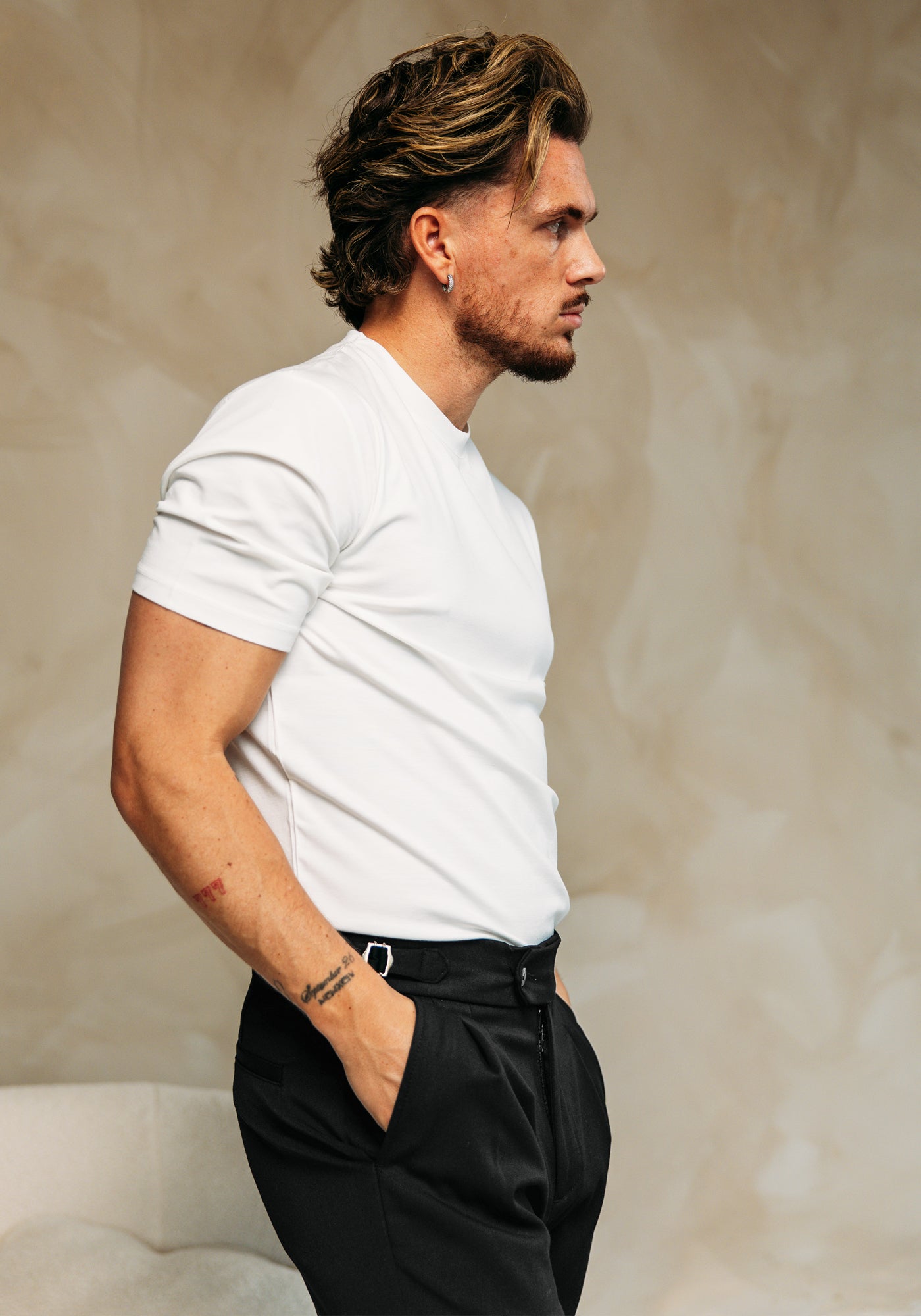 Cotton District PLEATED CHINO BLACK