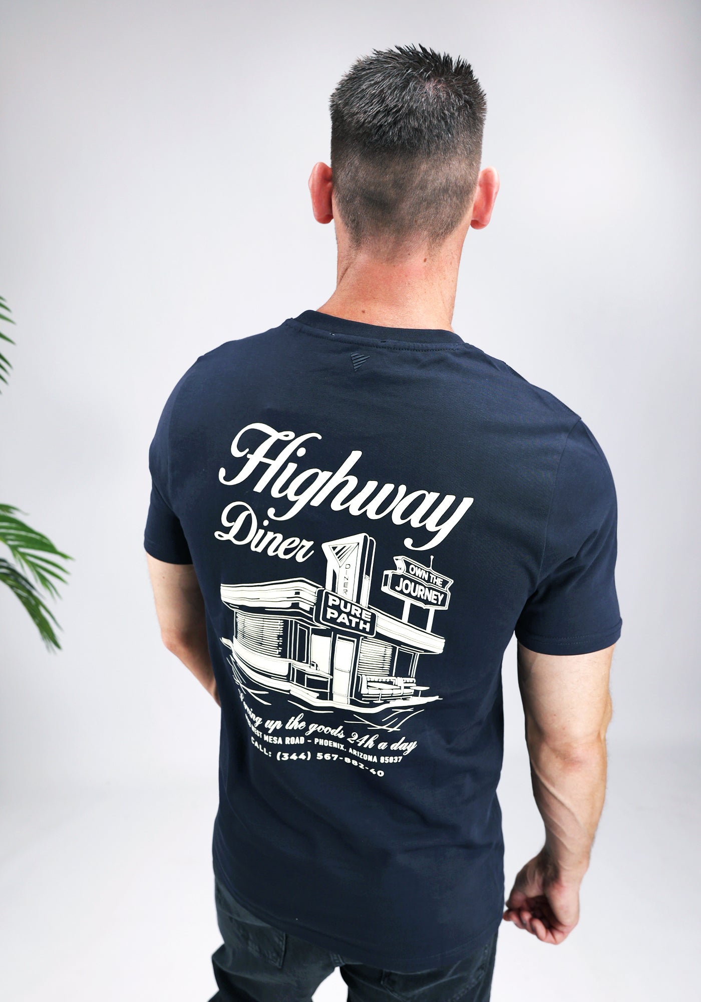 Cotton District PURE PATH - HIGHWAY DINER T-SHIRT T-Shirts NAVY