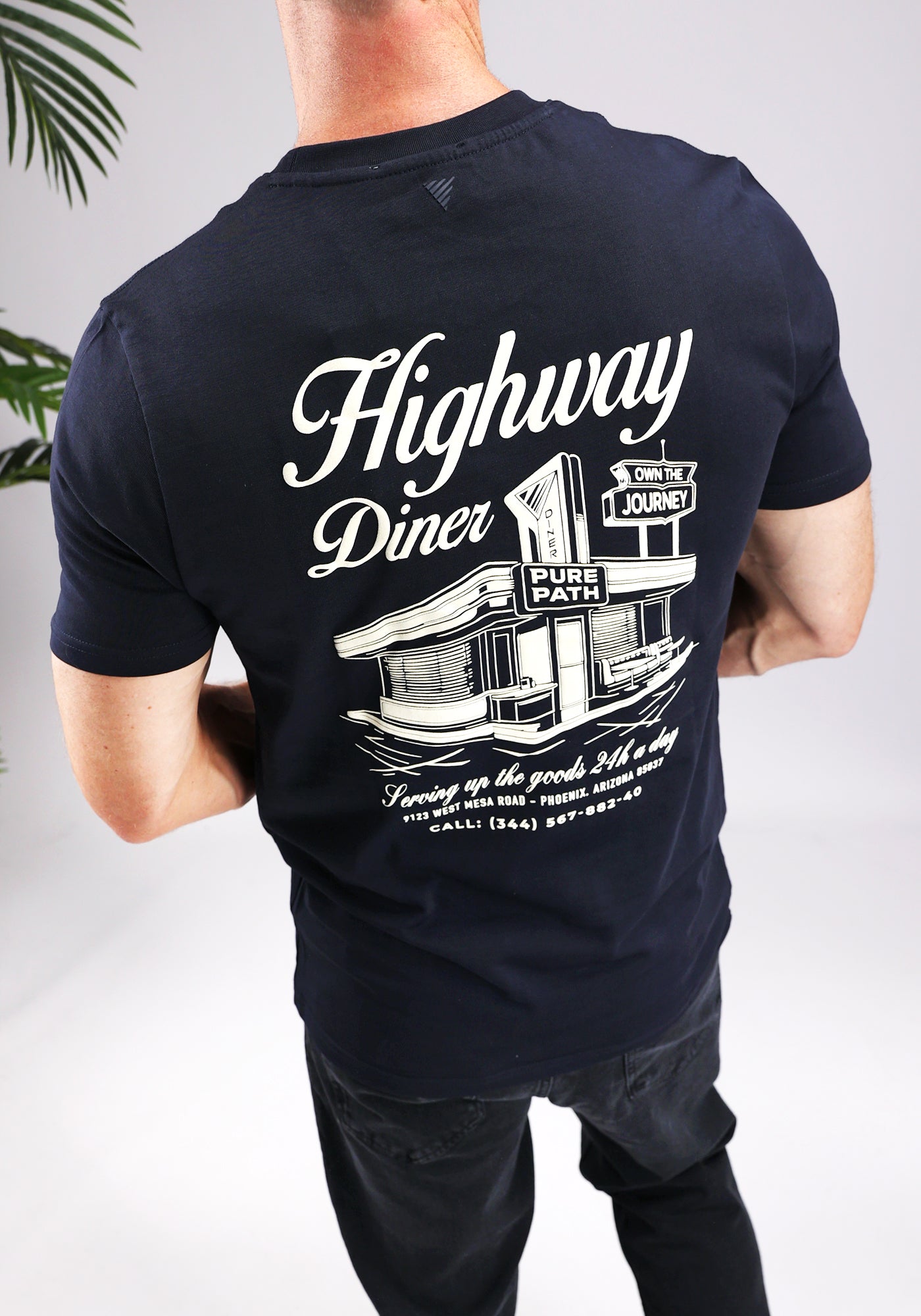 Cotton District PURE PATH - HIGHWAY DINER T-SHIRT T-Shirts NAVY