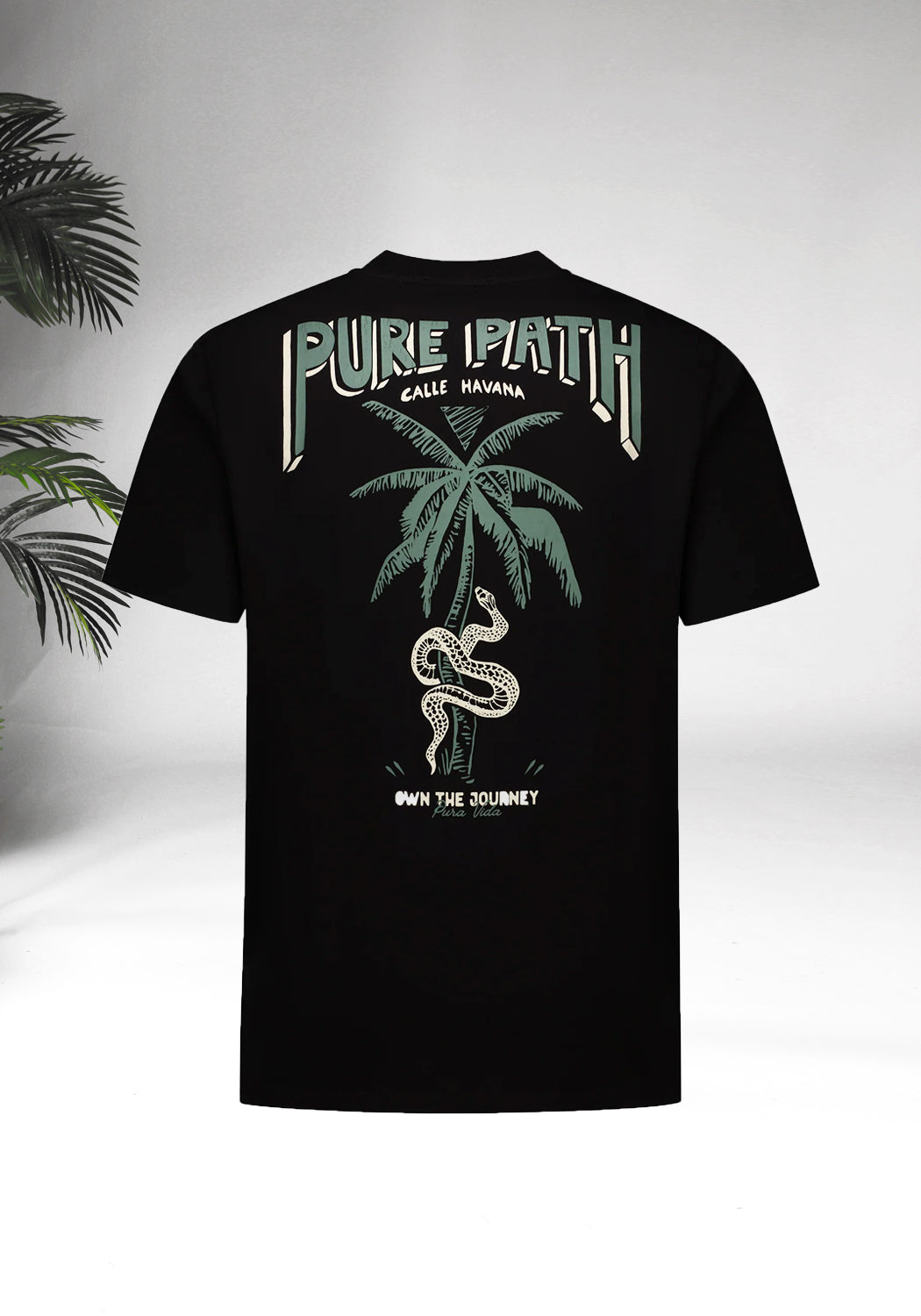 Cotton District PURE PATH CALLE HAVANA T-SHIRT BLACK