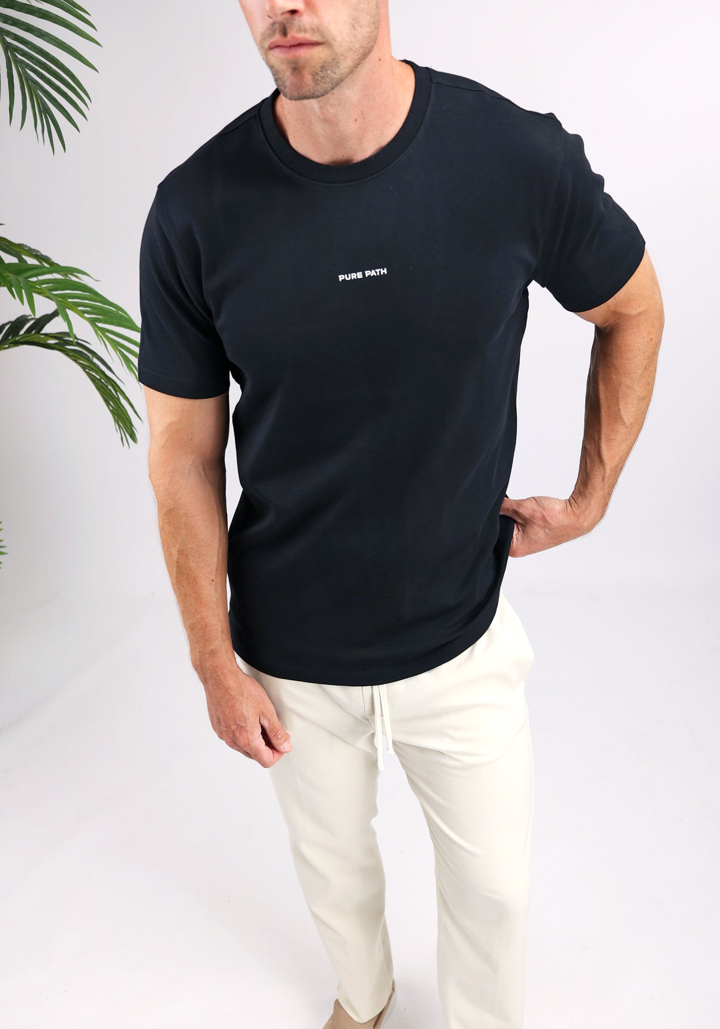 Cotton District PURE PATH FLAMING CACTUS T-SHIRT BLACK
