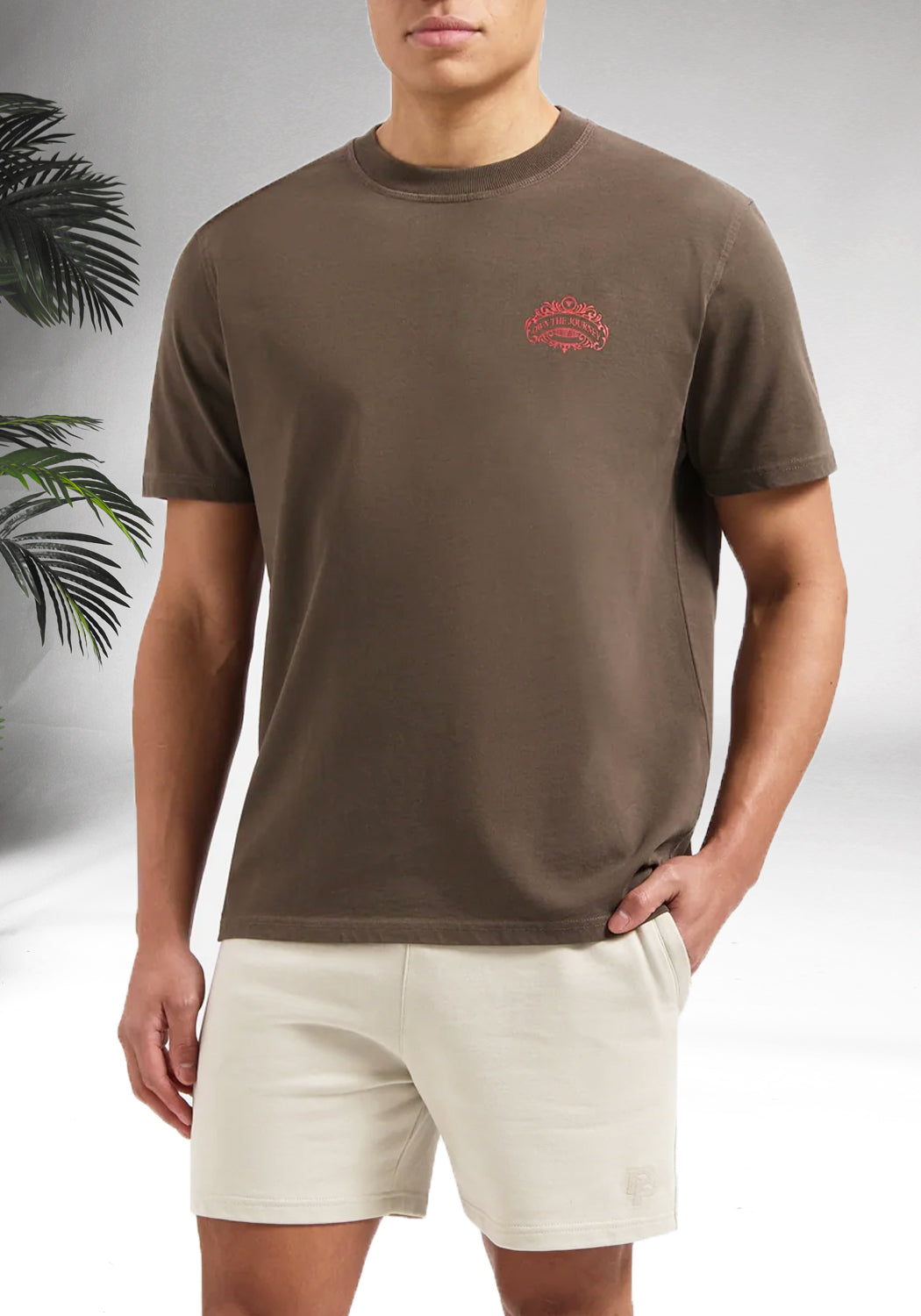 Cotton District PURE PATH LATIN SPIRIT T-SHIRT BROWN