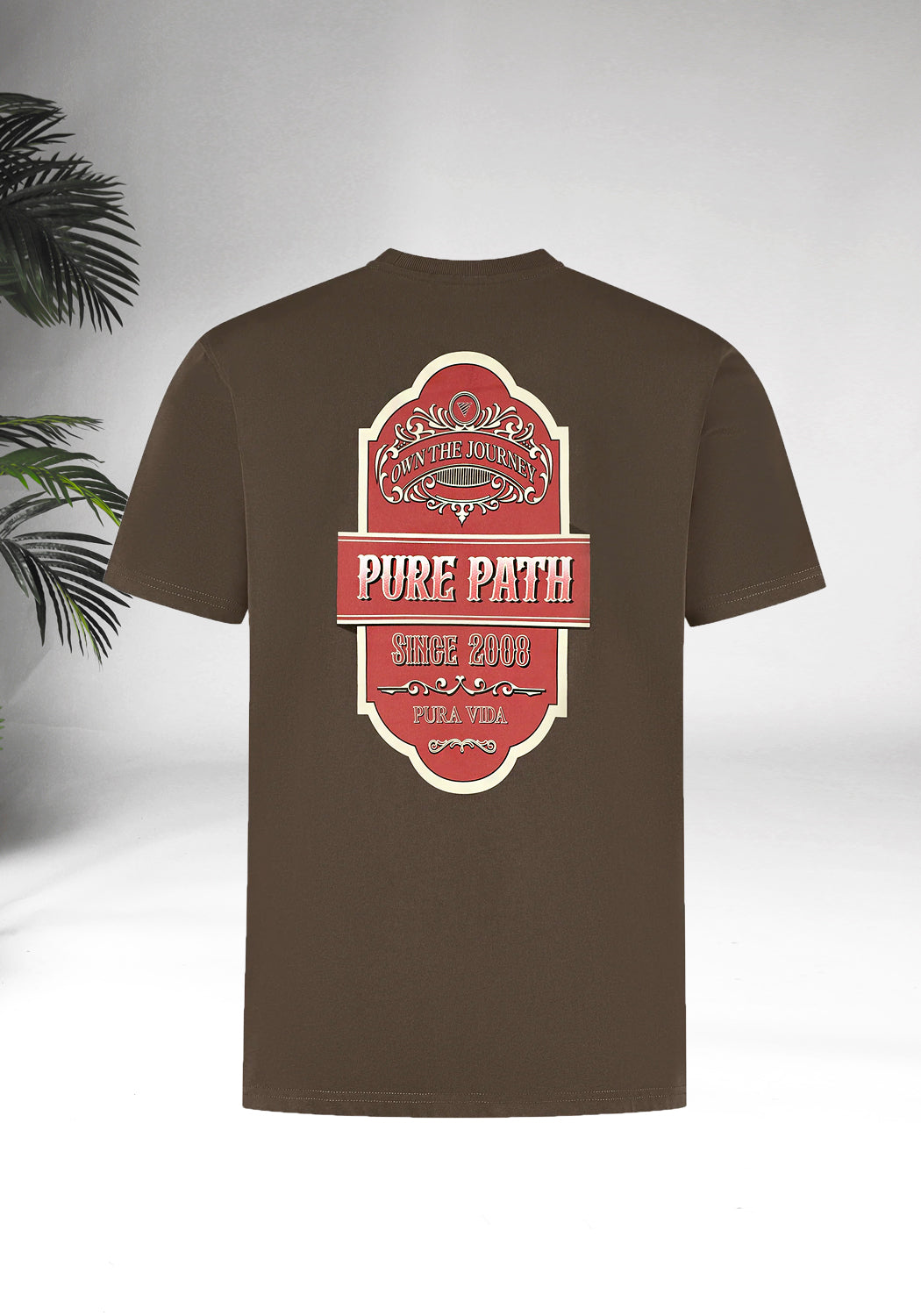Cotton District PURE PATH LATIN SPIRIT T-SHIRT BROWN