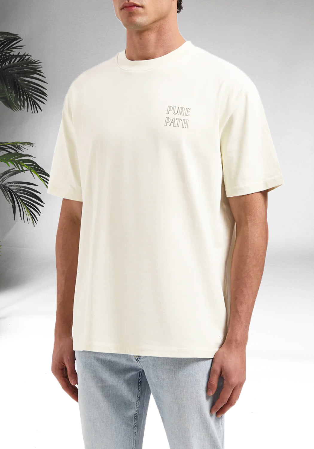 Cotton District PURE PATH SOCIAL CLUB T-SHIRT ECRU