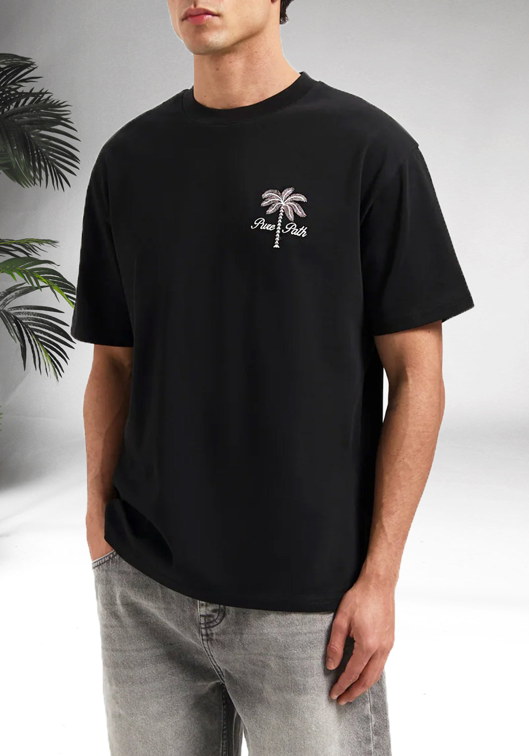 Cotton District PURE PATH STITCHED PARADISE T-SHIRT BLACK