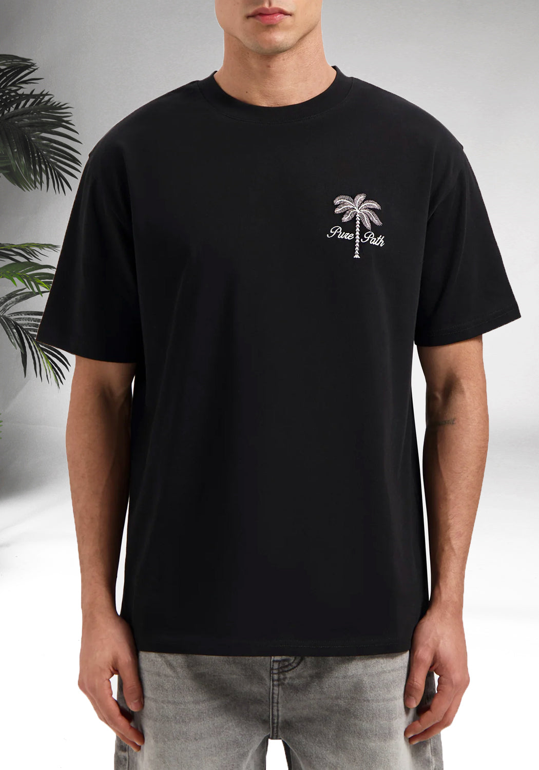 Cotton District PURE PATH STITCHED PARADISE T-SHIRT BLACK