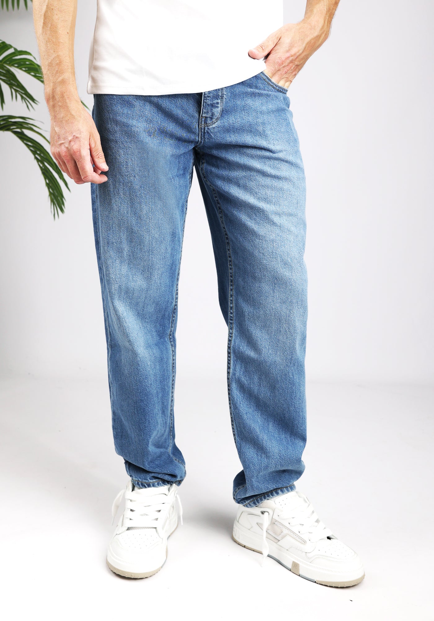Cotton District PURE PATH THE AIDEN JEANS MID BLUE