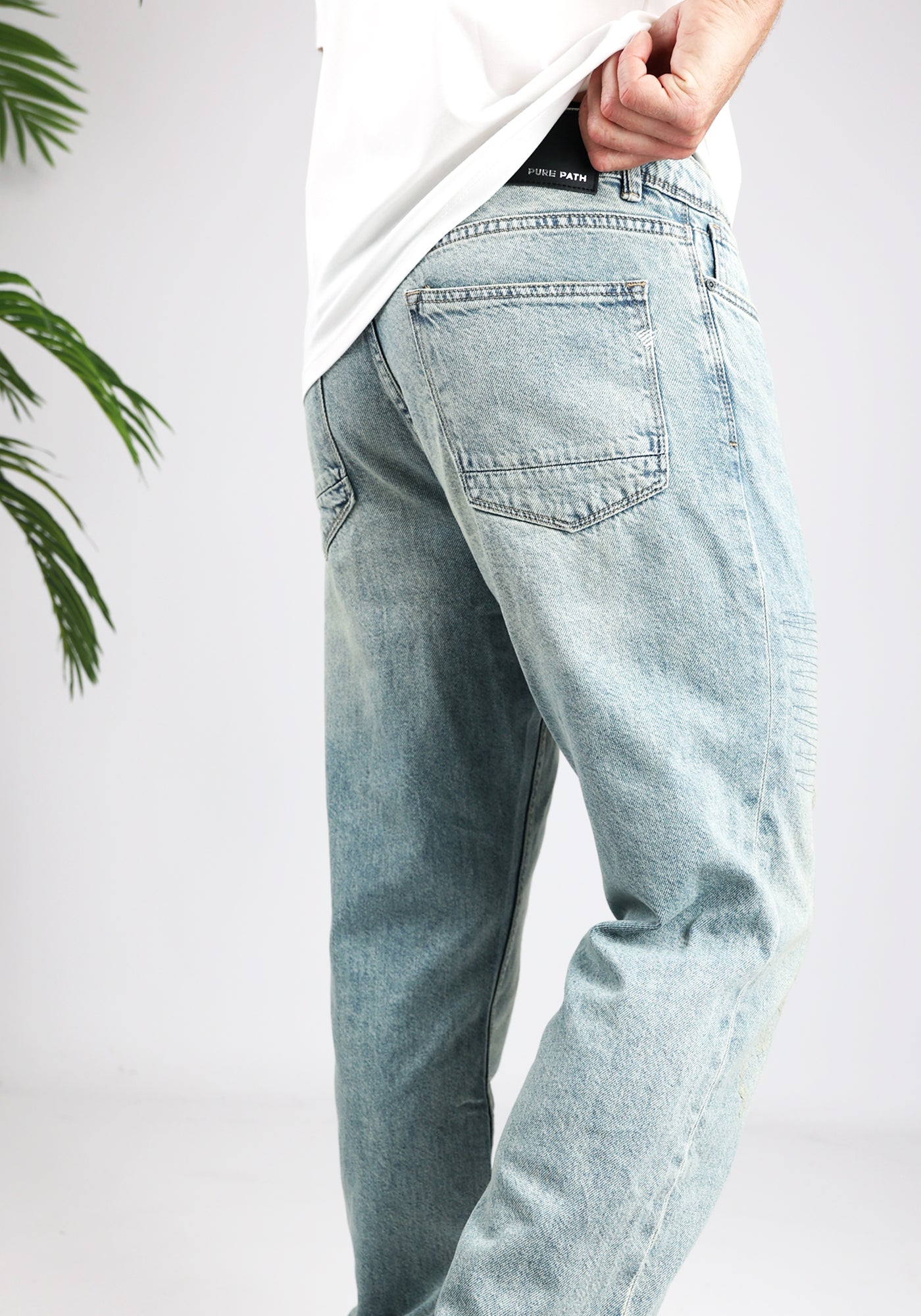 Cotton District PURE PATH THE ERIC JEANS BLUE GREEN
