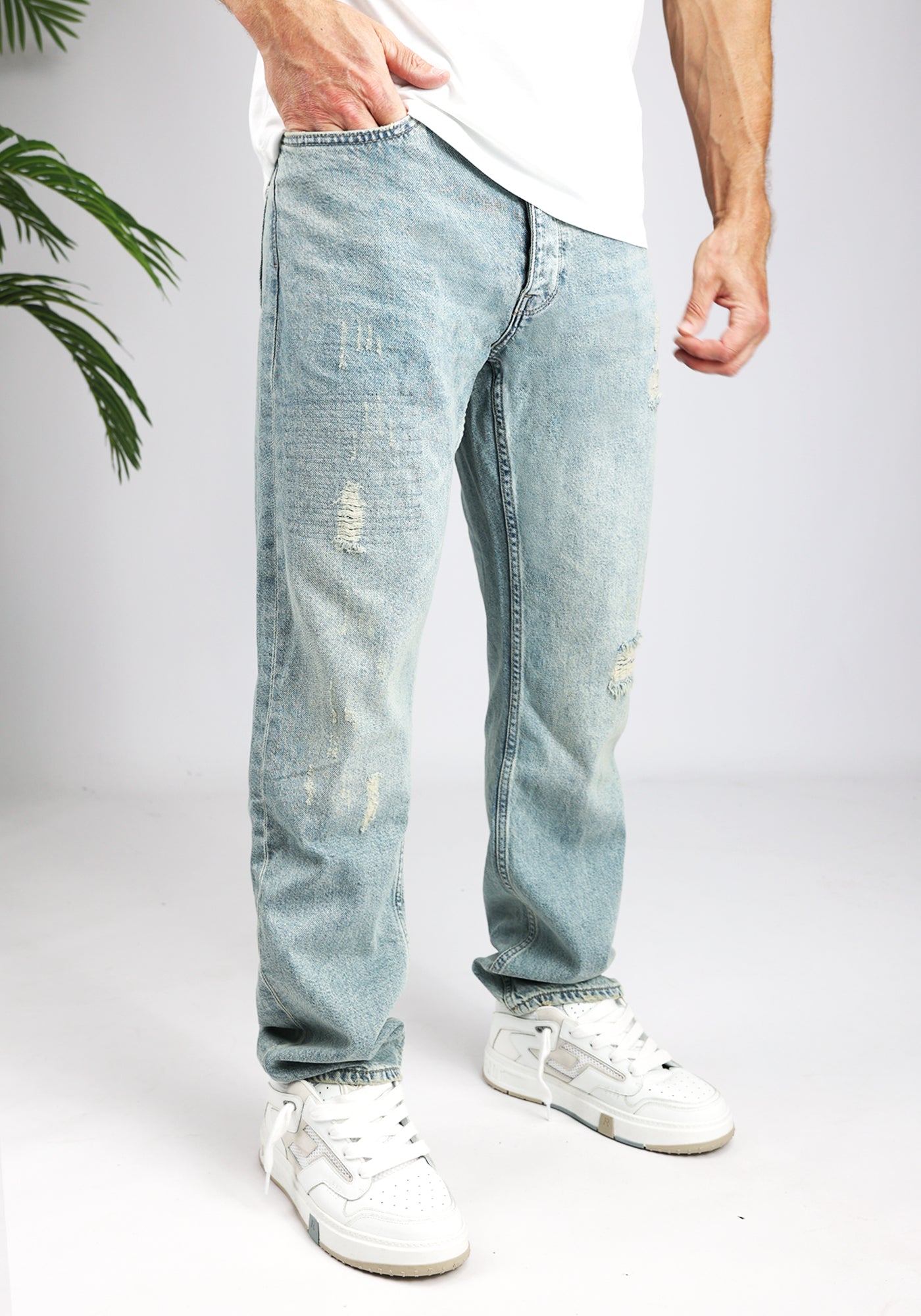 Cotton District PURE PATH THE ERIC JEANS BLUE GREEN