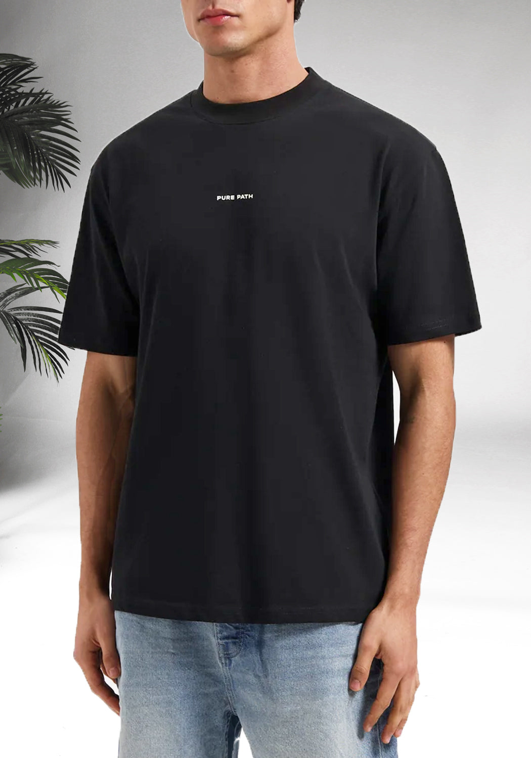 Cotton District PURE PATH – TROPICAL CREST T-SHIRT T-Shirts BLACK