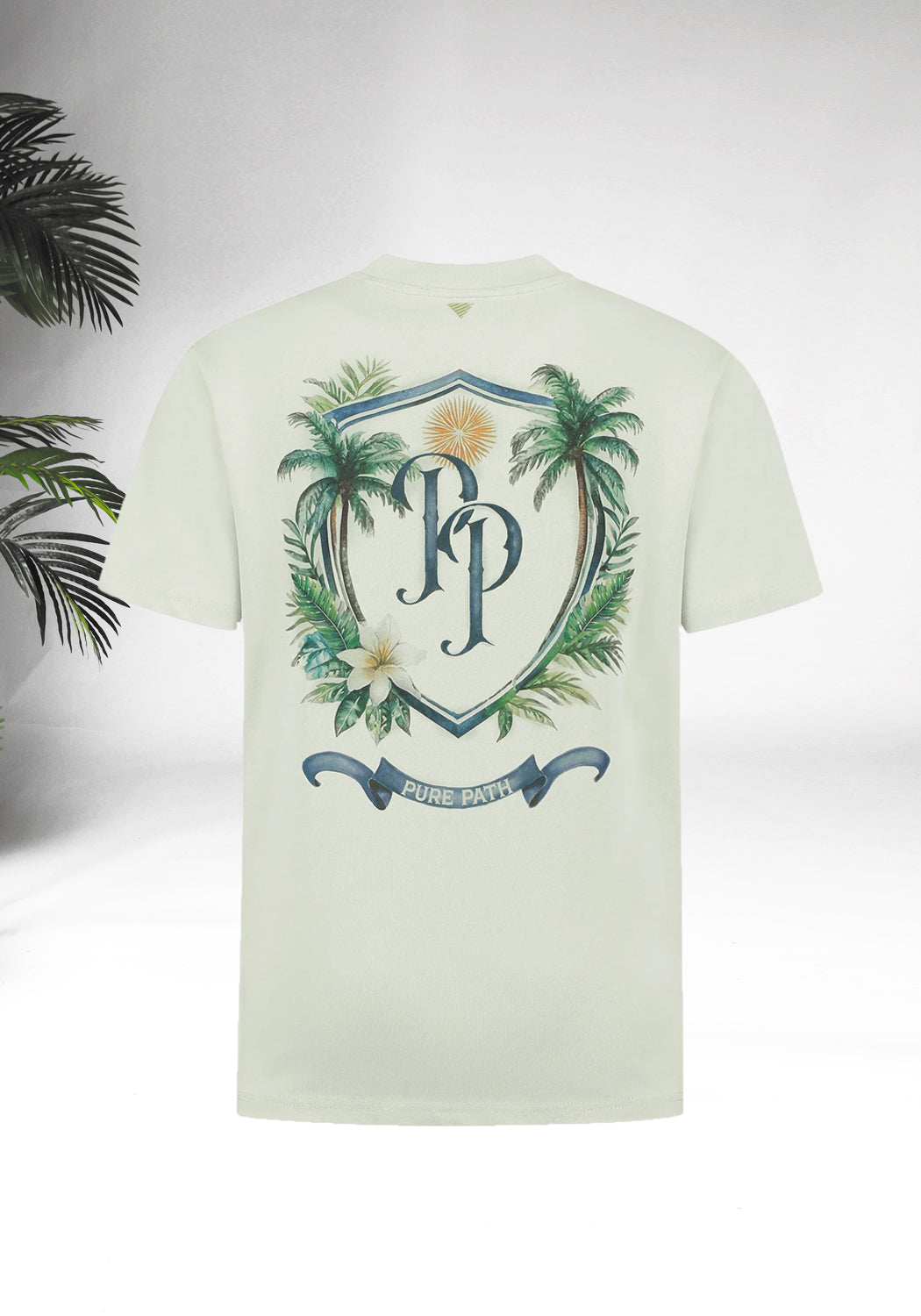 Cotton District PURE PATH – TROPICAL CREST T-SHIRT T-Shirts LIGHT GREEN