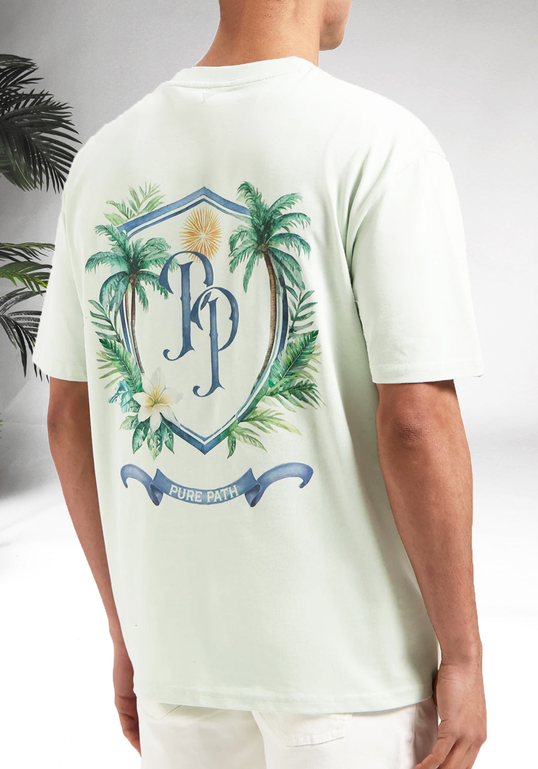 Cotton District PURE PATH – TROPICAL CREST T-SHIRT T-Shirts LIGHT GREEN