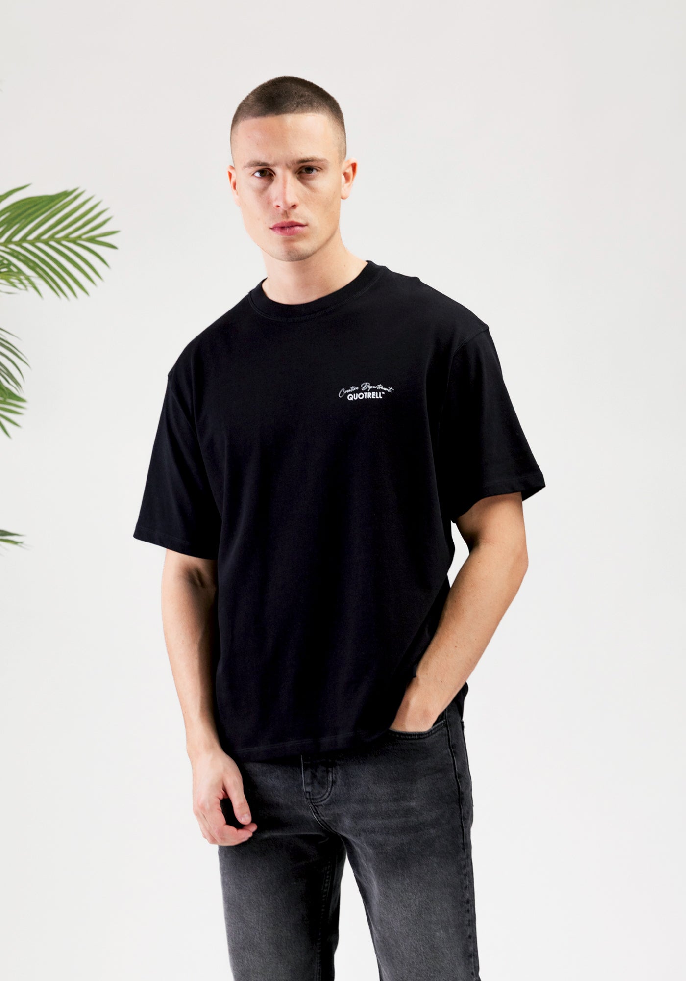 Cotton District QUOTRELL DEPARTMENT T-SHIRT BLACK