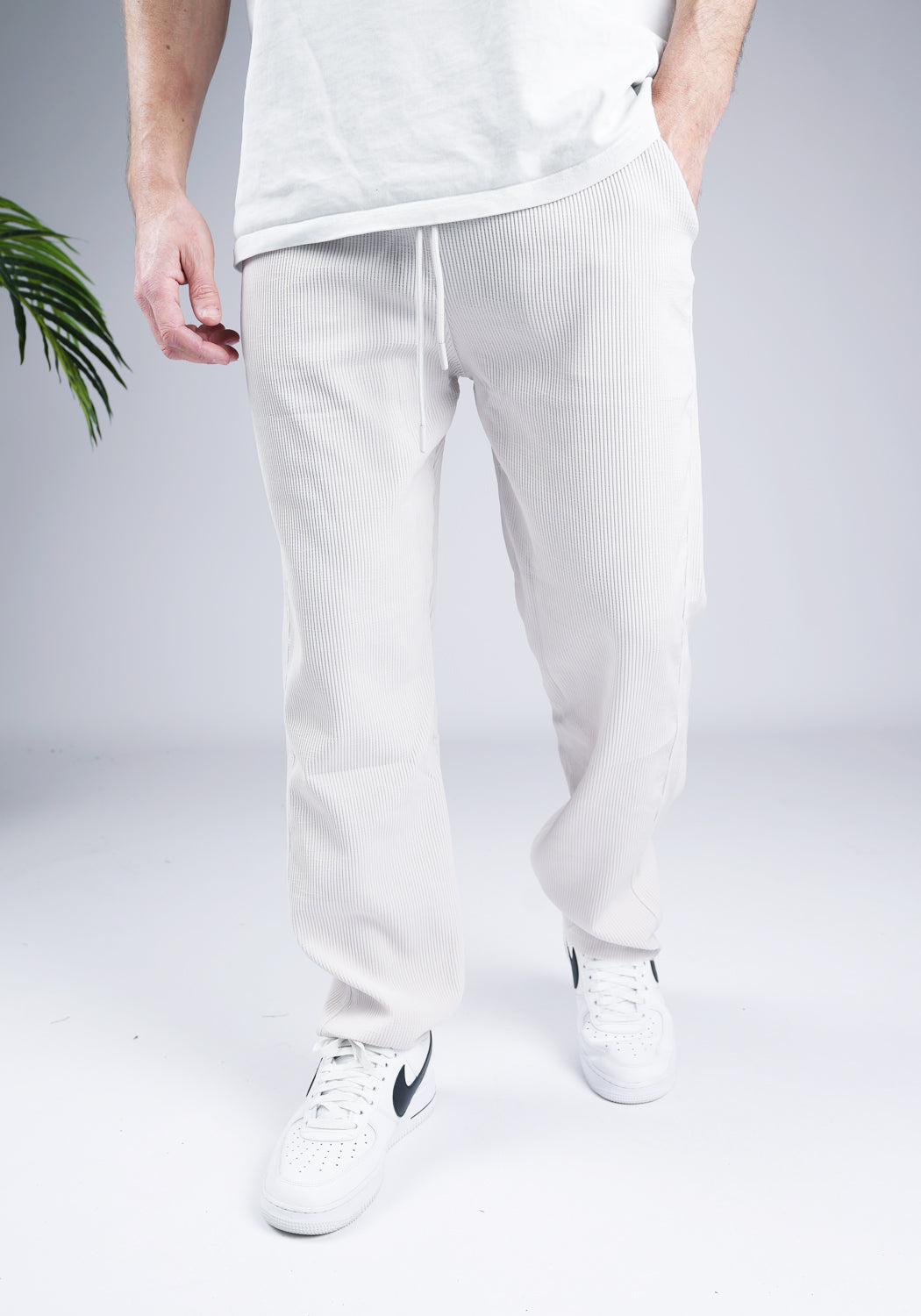 Cotton District RIBBED JOGGER GREY