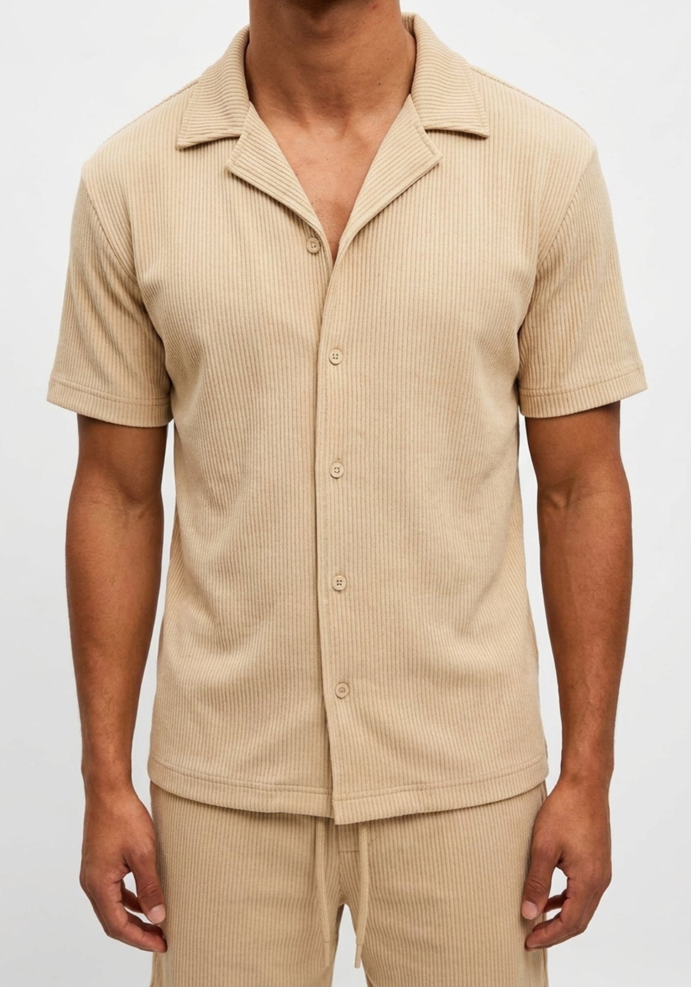 Cotton District RIBBED SUMMER SET BEIGE