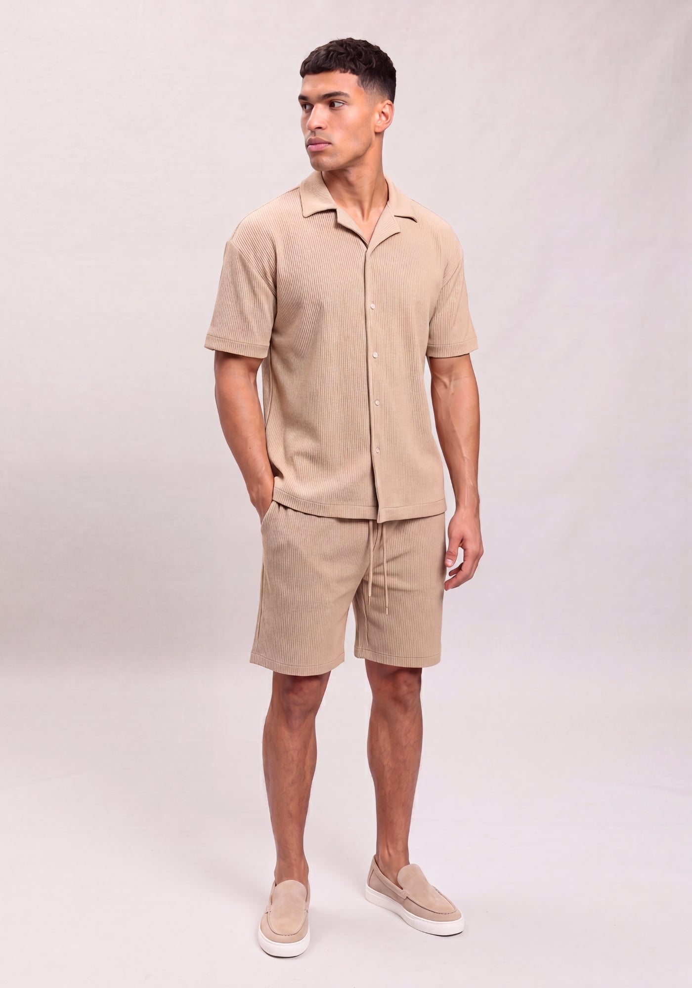 Cotton District RIBBED SUMMER SET BEIGE