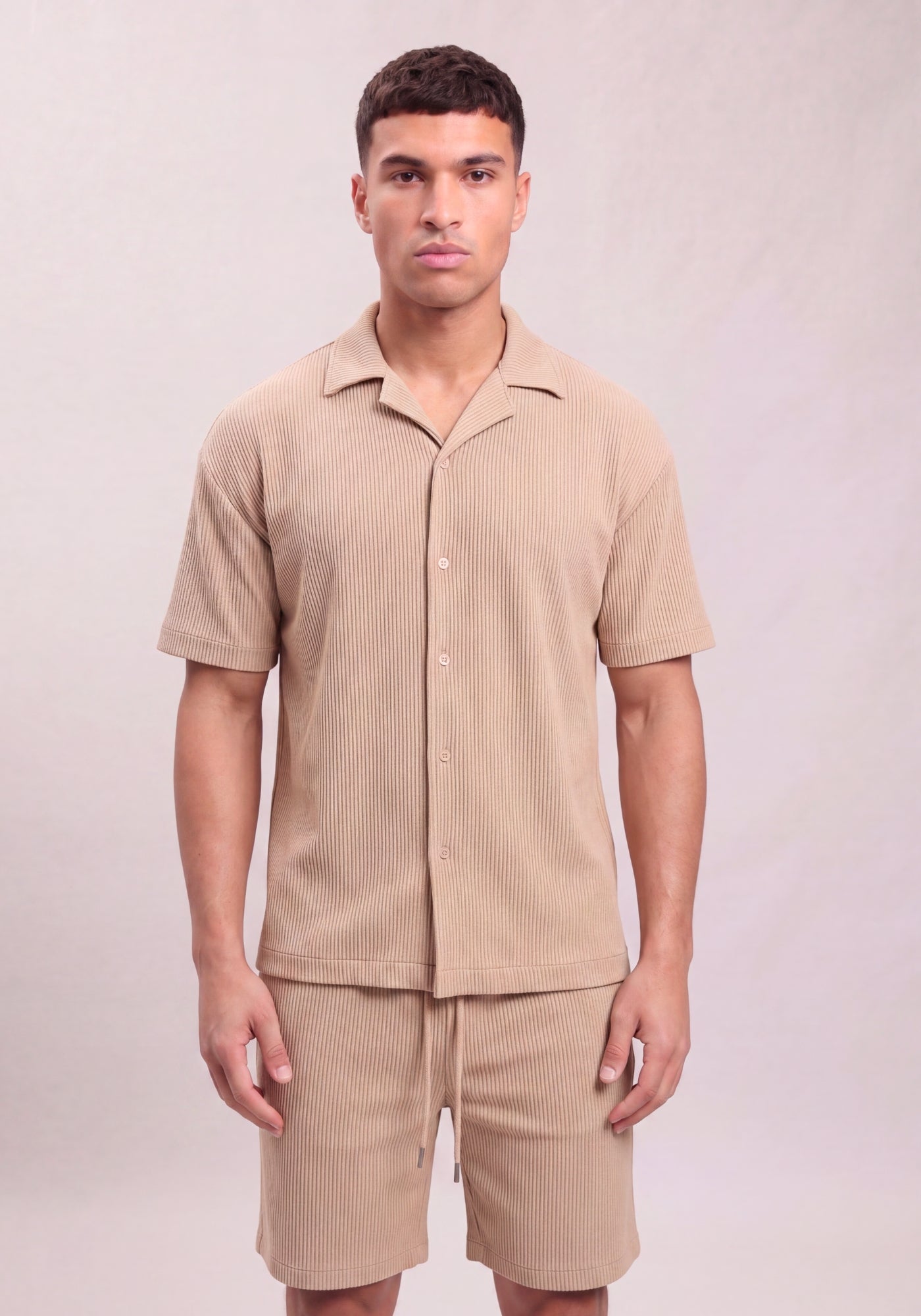 Cotton District RIBBED SUMMER SET BEIGE