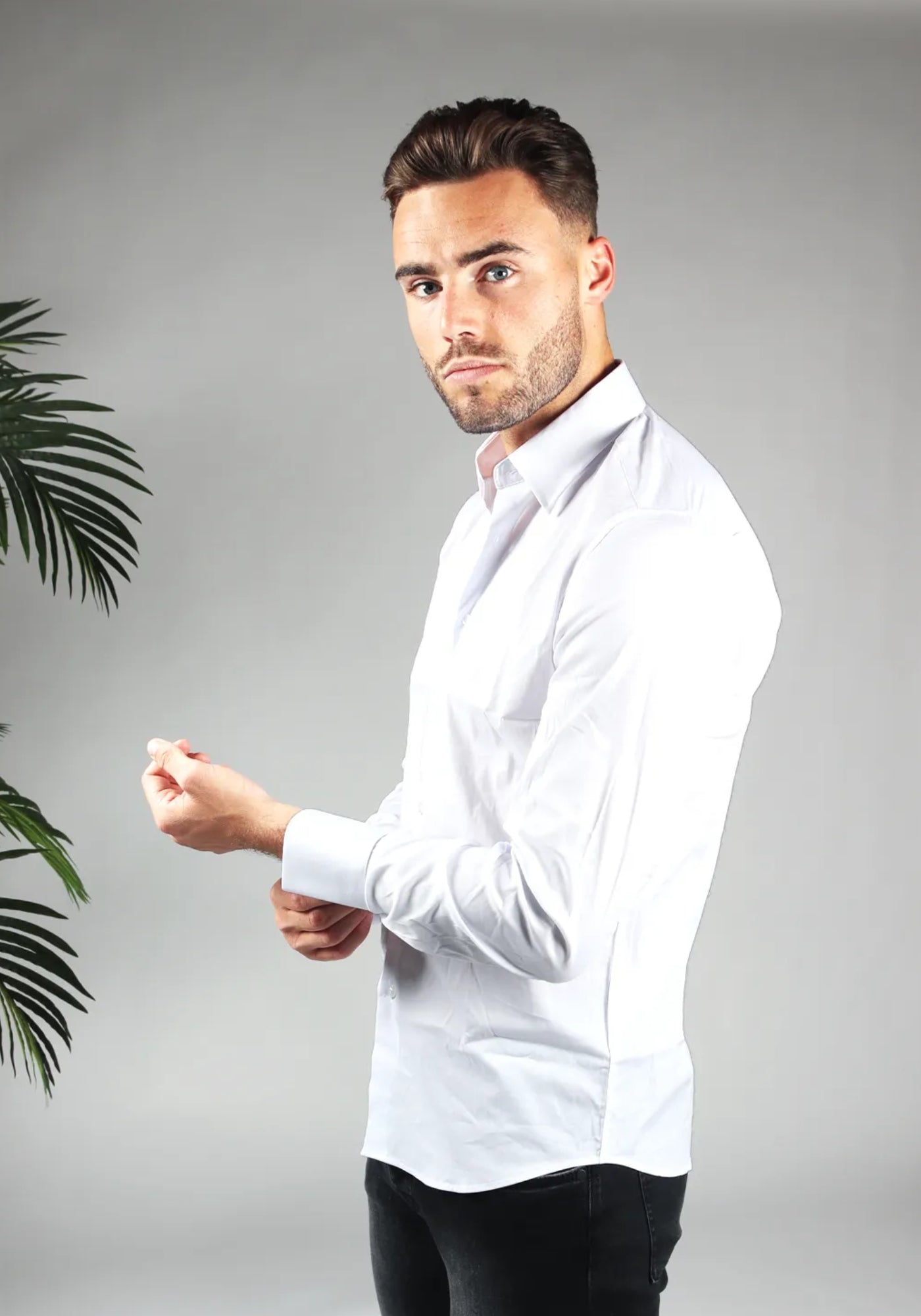 Cotton District SLIMFIT OVERHEMD T-Shirts WHITE