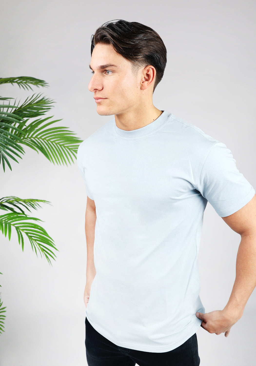 Cotton District STRAIGHT FIT STRETCH T-SHIRT BLUE