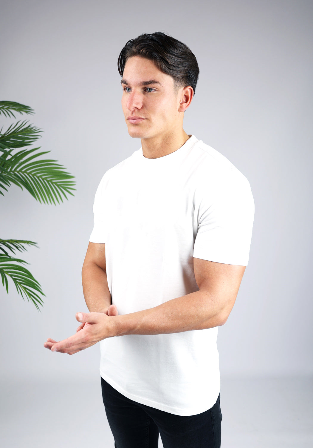 Cotton District STRAIGHT FIT STRETCH T-SHIRT WHITE