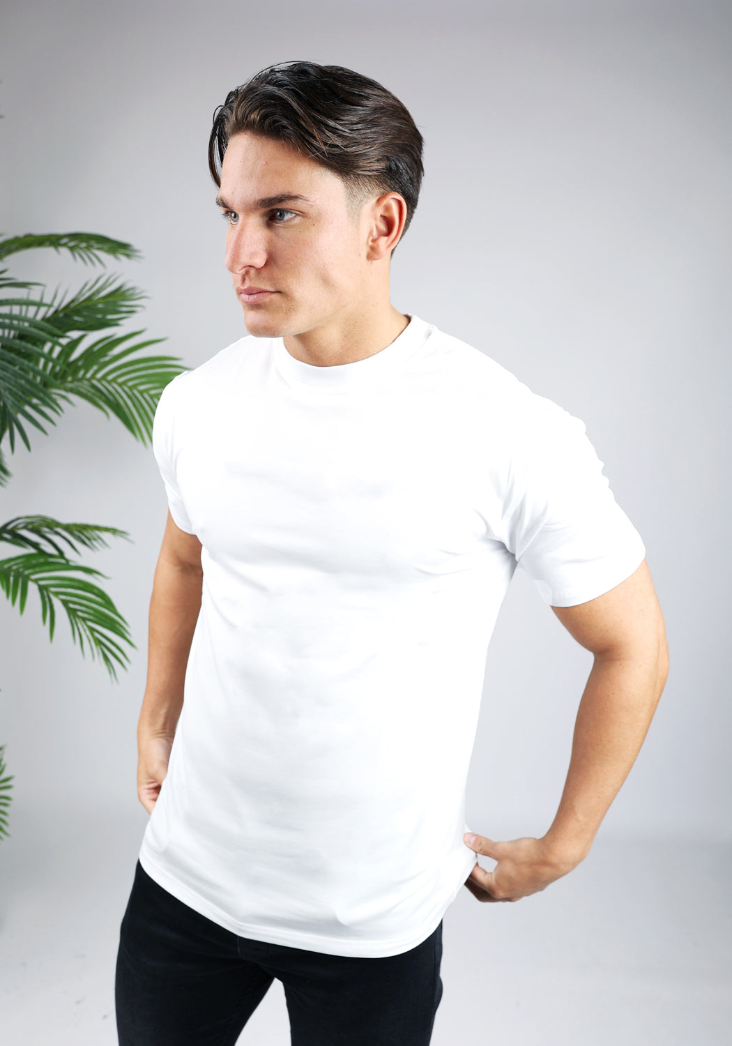 Cotton District STRAIGHT FIT STRETCH T-SHIRT WHITE