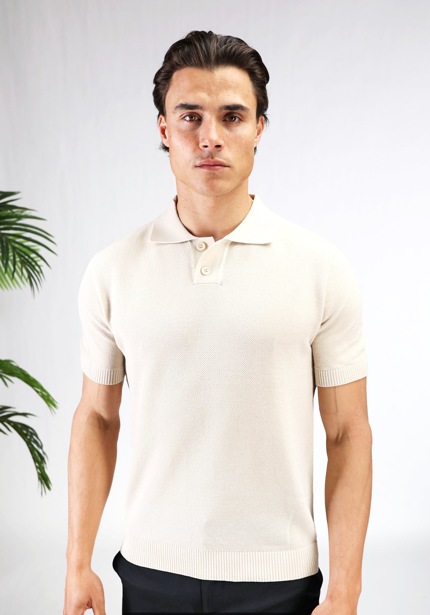 Cotton District STRUCTURED POLO T-Shirts BEIGE