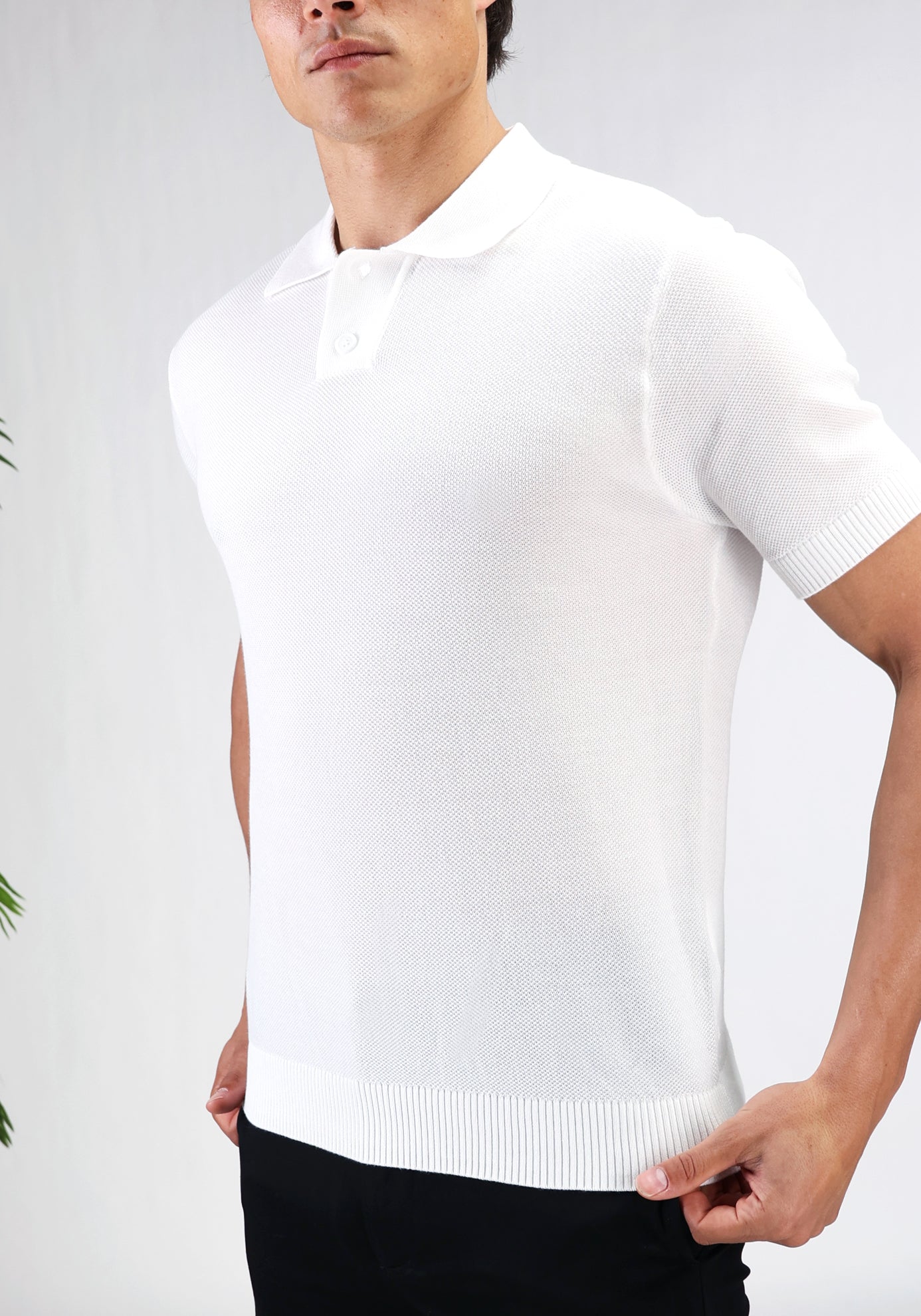 Cotton District STRUCTURED POLO T-Shirts WHITE