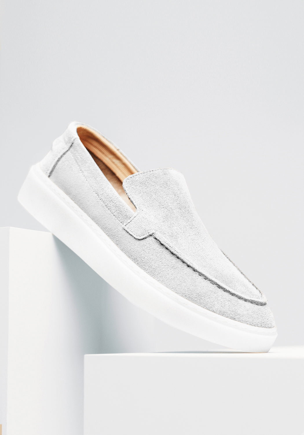 Cotton District SUEDE LOAFERS SAILOR GREY