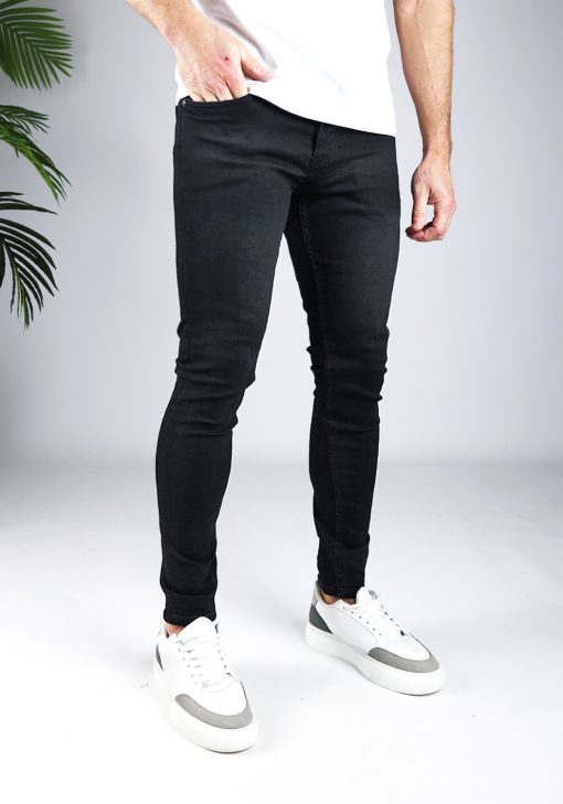 Cotton District TAPERED FIT JEANS ALL BLACK