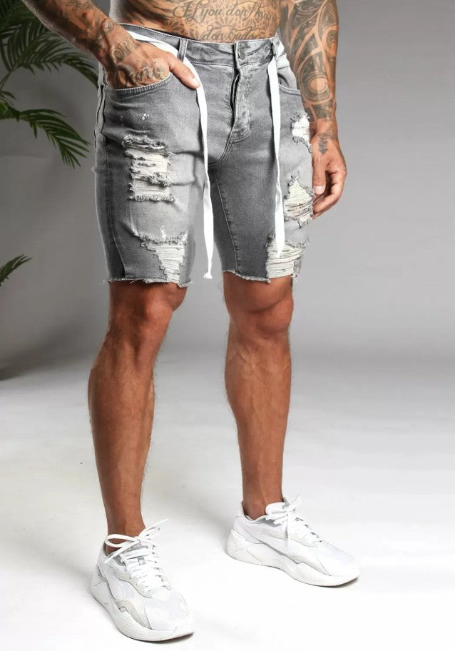 Cotton District TIPPIE DENIM SHORTS GREY
