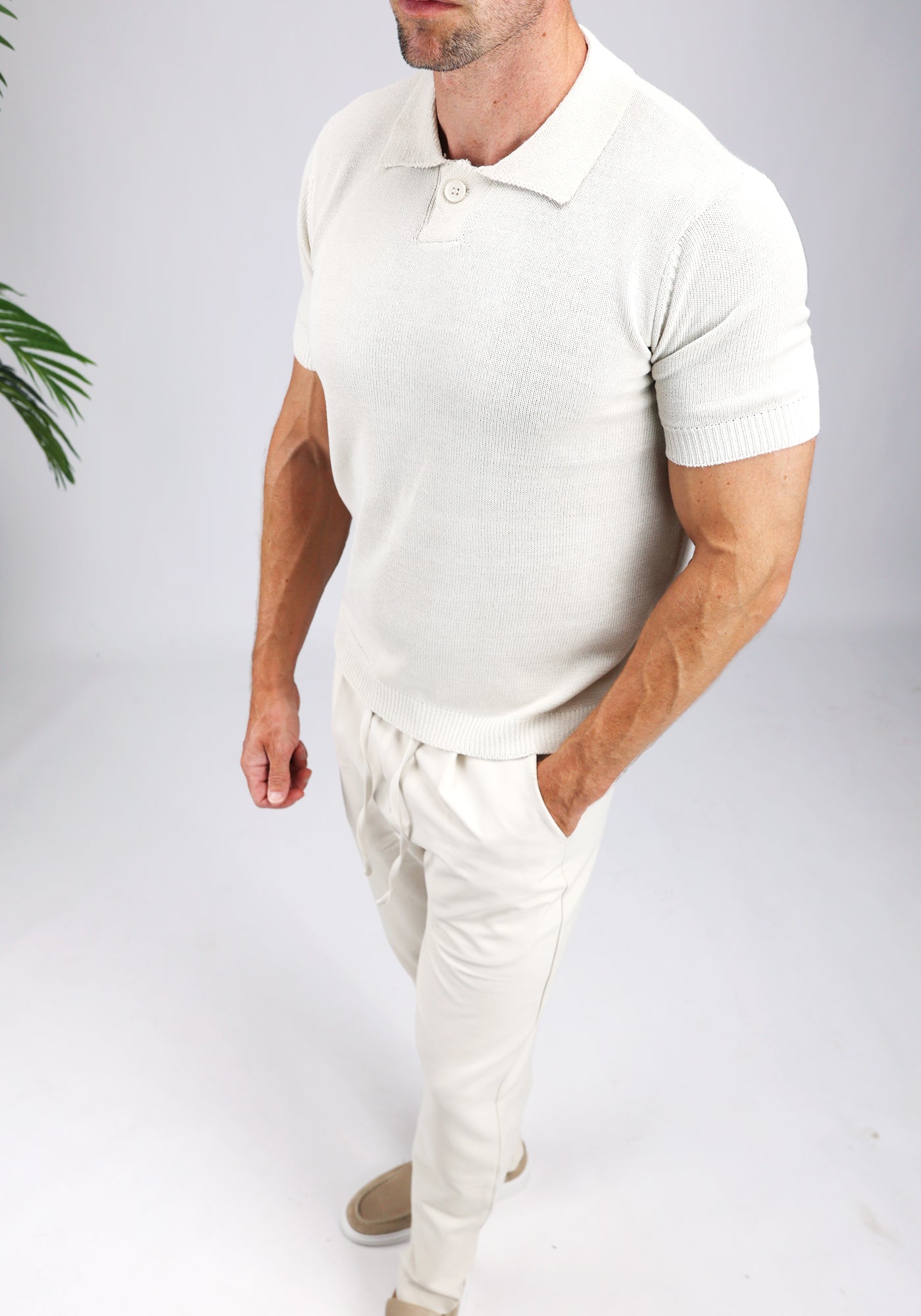 Cotton District TOGGLE POLO T-Shirts BEIGE