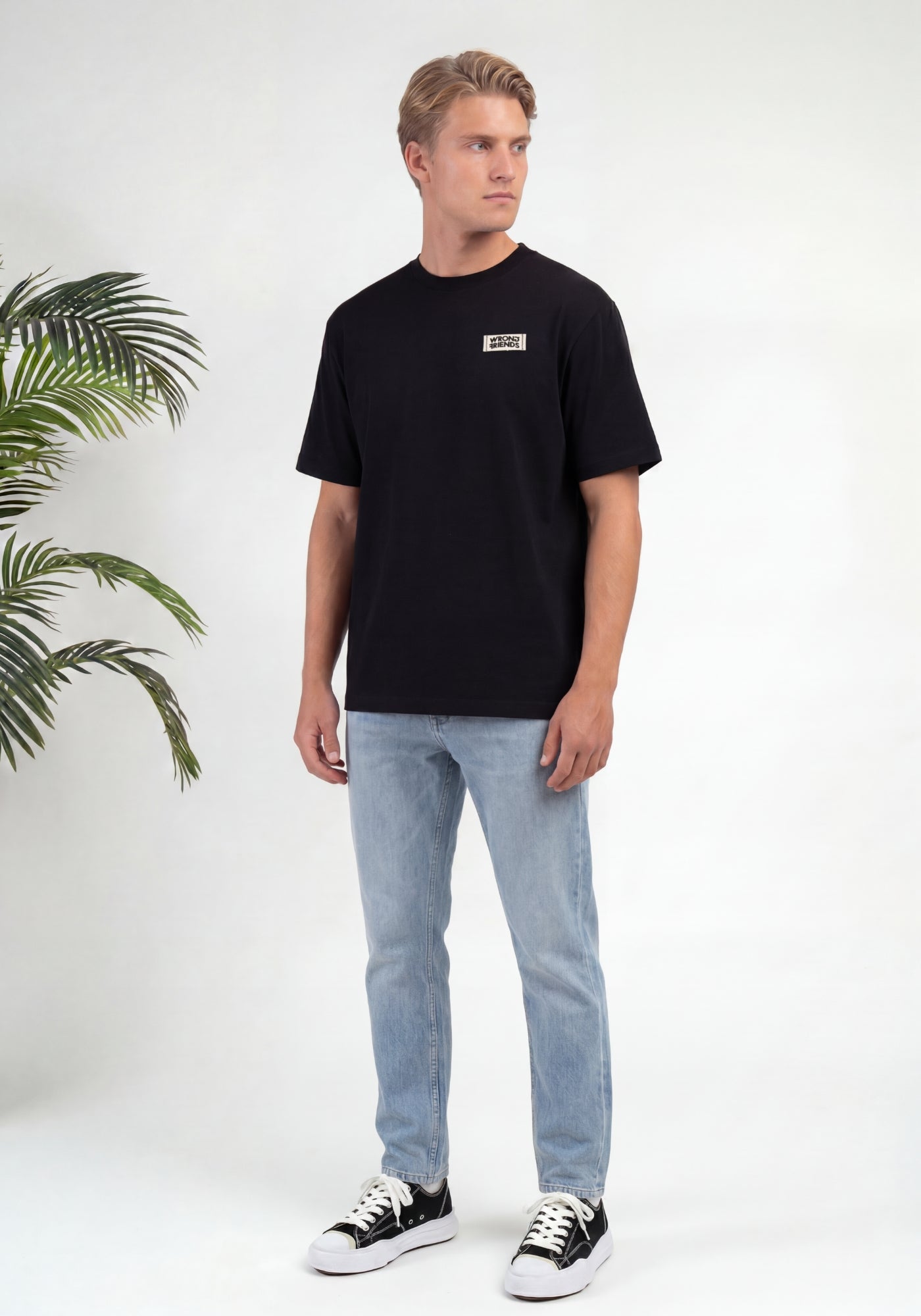 Cotton District WRONG FRIENDS GILROY T-SHIRT T-Shirts BLACK