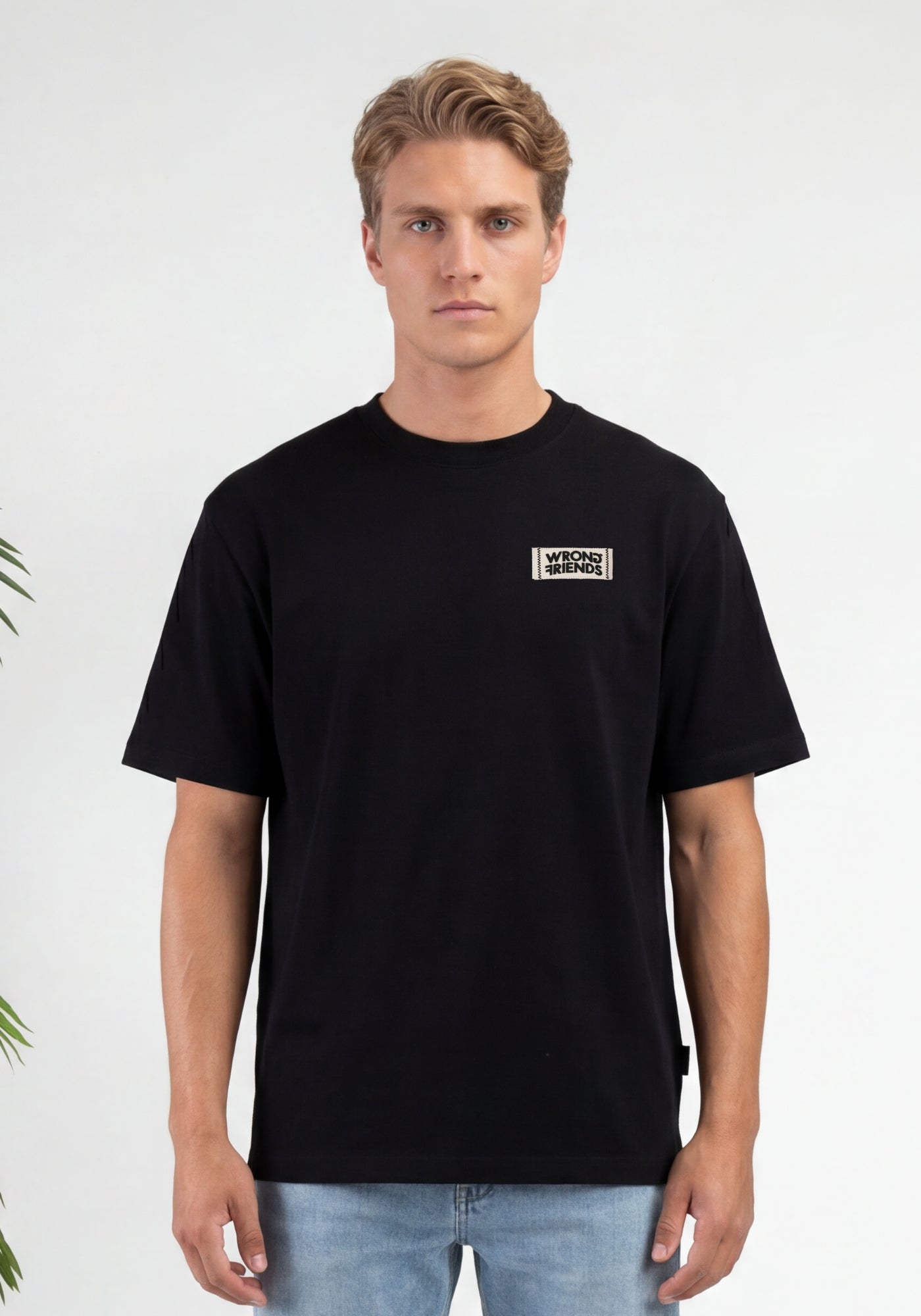 Cotton District WRONG FRIENDS GILROY T-SHIRT T-Shirts BLACK