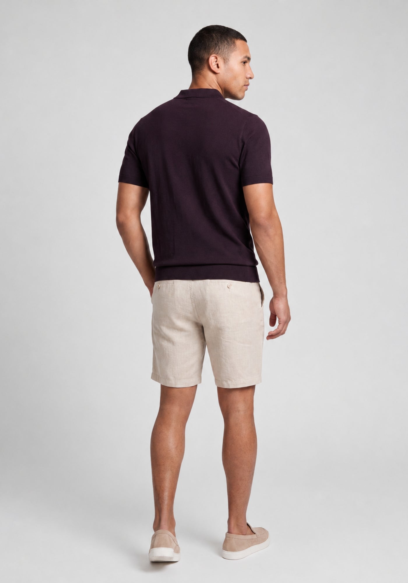 Cotton District ZIP POLO T-Shirts BROWN