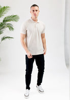 Cotton District BUTTON POLO  BEIGE
