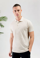 Cotton District BUTTON POLO  BEIGE