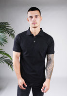 Cotton District BUTTON POLO  BLACK