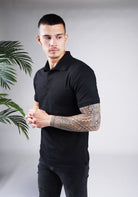 Cotton District BUTTON POLO  BLACK