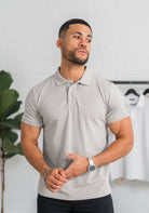 Cotton District BUTTON POLO  GREY