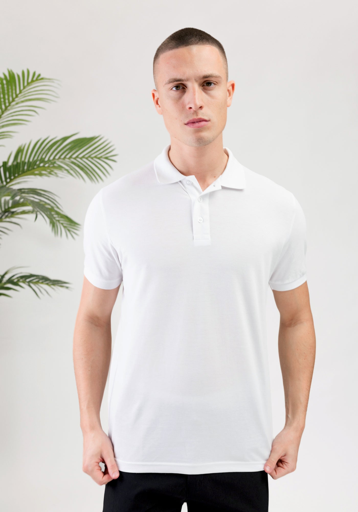 Cotton District BUTTON POLO  WHITE