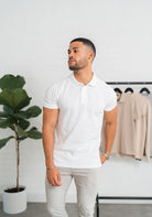 Cotton District BUTTON POLO  WHITE